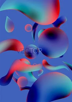 Fluid water drop shape composition abstract background. Vector illustration for イラスト素材