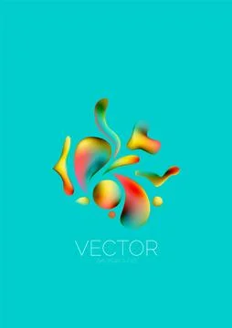 Fluid water drop shape composition abstract background. Vector illustration for 스톡 일러스트