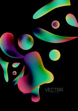 Fluid water drop shape composition abstract background. Vector illustration for イラスト素材