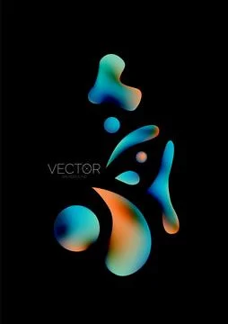 Fluid water drop shape composition abstract background. Vector illustration for Illustrazione stock