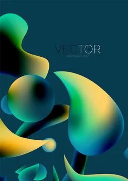 Fluid water drop shape composition abstract background. Vector illustration for 스톡 일러스트