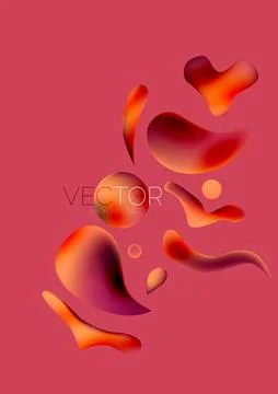 Fluid water drop shape composition abstract background. Vector illustration for 库存插图
