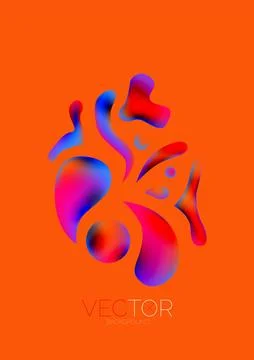 Fluid water drop shape composition abstract background. Vector illustration for 스톡 일러스트