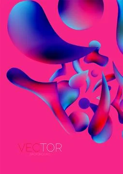 Fluid water drop shape composition abstract background. Vector illustration for Illustrazione stock