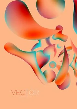 Fluid water drop shape composition abstract background. Vector illustration for 库存插图