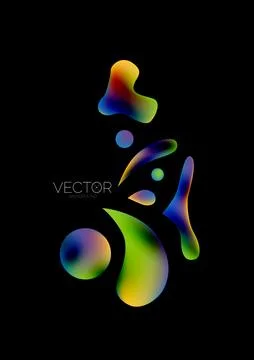 Fluid water drop shape composition abstract background. Vector illustration for Illustrazione stock