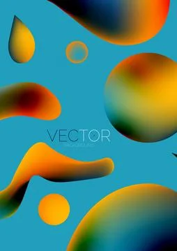 Fluid water drop shape composition abstract background. Vector illustration for Stock Illustration