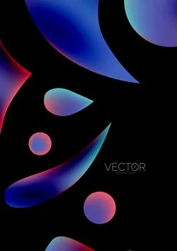Fluid water drop shape composition abstract background. Vector illustration for Stock Illustration