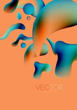 Fluid water drop shape composition abstract background. Vector illustration for イラスト素材