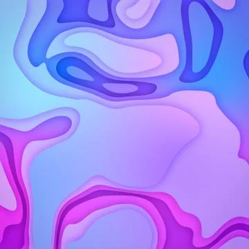 Fluid wavy abstract background, blue and pink color theme Stock Illustration
