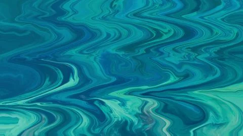 Fluid wavy abstract background texture of turquoise and blue color wallpaper Stock Illustration