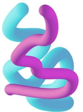 Fluid wavy purple shape background for poster banner or flyer. Liquid 3d futu Stock Illustration