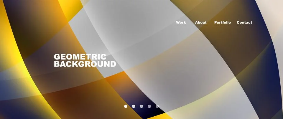 A fluid yellow circle pattern on the floor, resembling a geometric landscape Stock Illustration