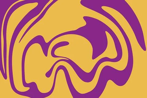 Fluid yellow purple waves Stock Illustration