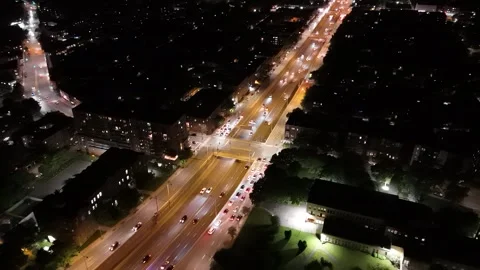 Fluide nighttime highway Stock Footage 280207326