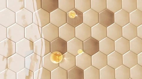 Fluids and vitamins or serums pass through the surface. Replaces sun-damaged Stock Footage 242841635