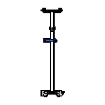 Fluids hydration iv drip stand pixel art vector illustration Stock Illustration