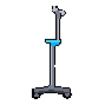 Fluids hydration iv drip stand pixel art vector illustration Stock Illustration
