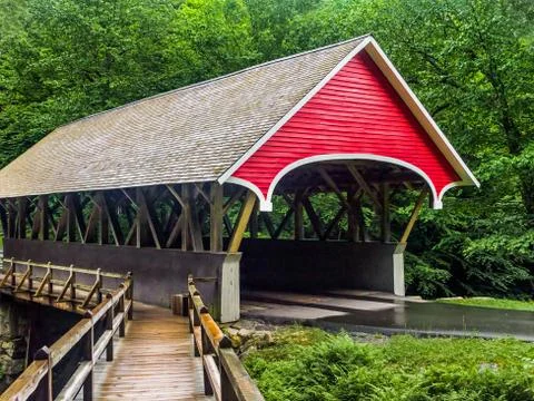 The Flume Covered Bridge Stock Photos