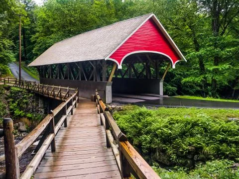 The Flume Covered Bridge Stock Photos