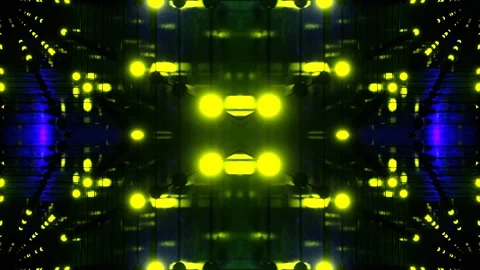 Fluo Yellow and Purple Strobe Lamp Kaleidoscope Background VJ Loop in 4K Video stock 328972149