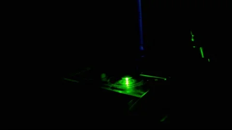 Fluorescence microscopy green Video stock 219694262