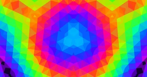 Fluorescent Abstract Pattern Neon Symmetric Loop Kaleidoscope Stock Footage 159272124