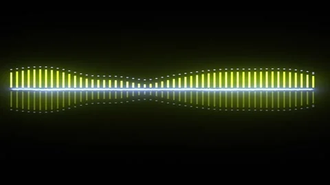 Fluorescent Audio Wave Glowing And Pulsing With Hihg Frequency Stock Footage 133271733