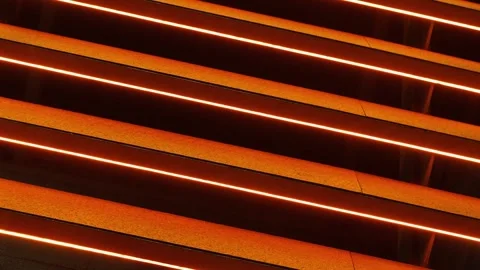 Fluorescent background. Blur texture. Futuristic light. Defocused neon orange Stock Footage 262811048