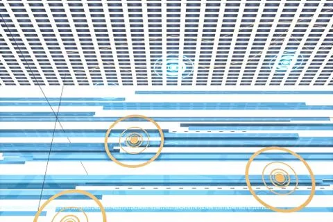 Fluorescent background, geometry of data, 3d rendering. Stock Illustration