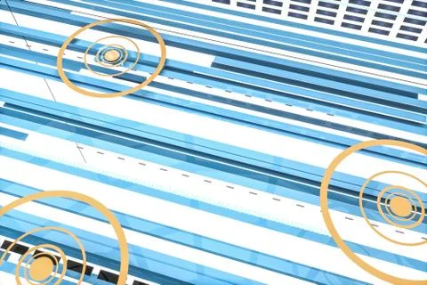 Fluorescent background, geometry of data, 3d rendering. Stock Illustration