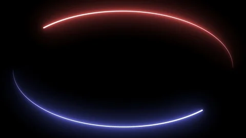 Fluorescent background of neon read and blue oval - looped Stock Footage 115795437