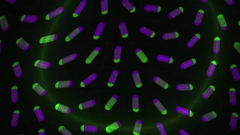 Fluorescent bacteria under microscope. Stock Footage 340015619