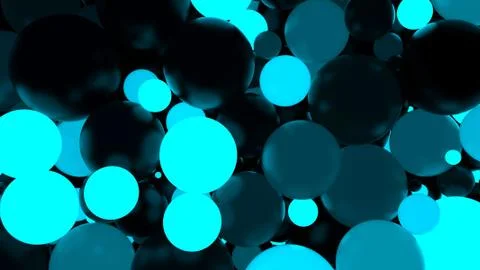 Fluorescent blue luminous balls. Stock Illustration