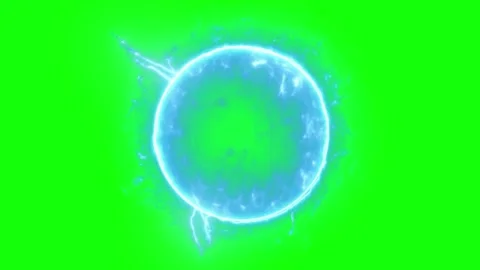 Fluorescent blue plasma or lightning ball on green screen Stock-Footage 320348502