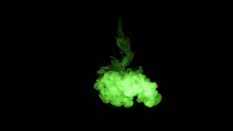 Fluorescent bright green color soluble in water , a drop of ink. This is 3d Stock Footage