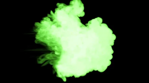 Fluorescent bright green colour float in water , many drops ink . This is 3d Stock Footage 82297706