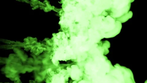 Fluorescent bright green gouache float in water , many drops ink . This is 3d Stock Footage 82297516