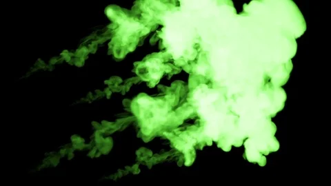 Fluorescent bright green pigment float in water , many drops ink . This is 3d Stock Footage 82297802