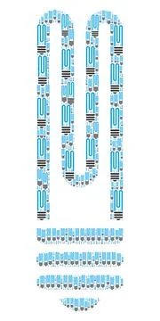 Fluorescent Bulb Recursive Composition of Itself Items イラスト素材