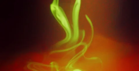 Fluorescent Dye Diffusing in Water Under UV Light Macro Stock Footage 314125621