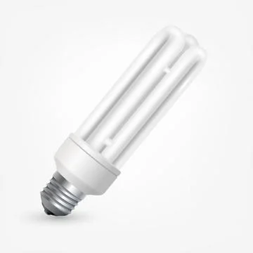 Fluorescent Energy Saving Light Bulb, Vector Illustration Illustrazione stock