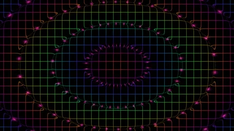 Fluorescent glitch grid background creates a looping Stock Footage 341805055