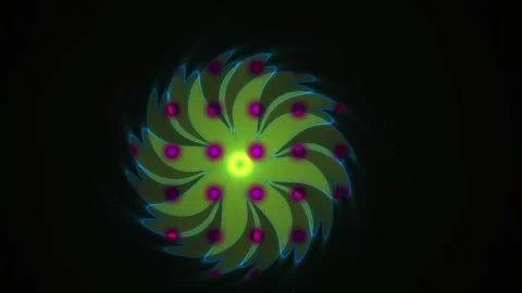 Fluorescent green algae with purple spots under microscope. Stock Footage 336695049