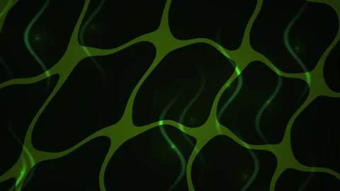 Fluorescent green cell structure under microscope. Stock Footage 335949473