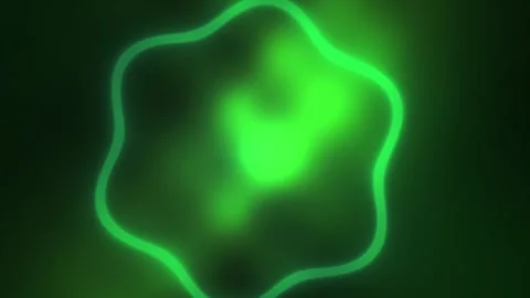 Fluorescent green cell structure under microscope. Stock Footage 336695039