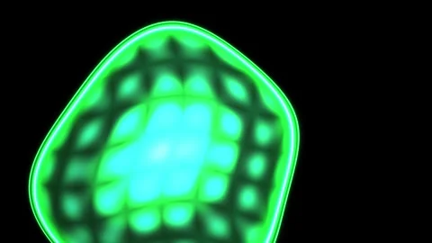 Fluorescent green cell under microscope. Stock Footage 334334881