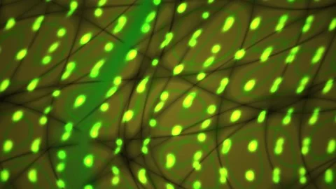 Fluorescent green dots on a dark background. Stock Footage 336228965