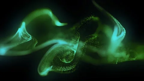 Fluorescent green liquid and spread on black background Stock Footage 243717782