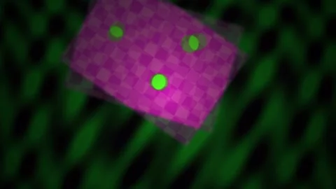 Fluorescent green spots on purple background. Stock Footage 335512569
